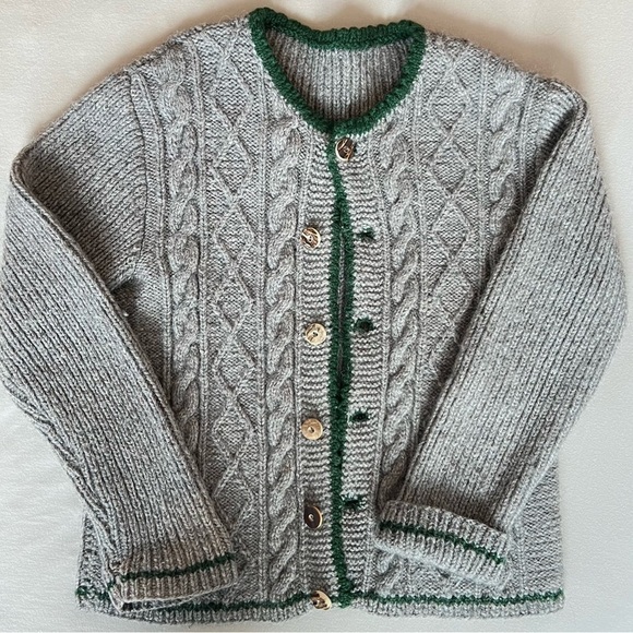 Vintage Handmade Wool Sweater Knit Cardigan - Picture 1 of 10